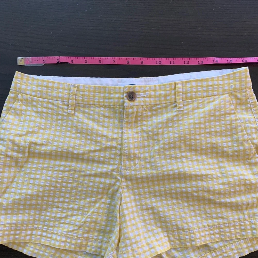 Old Navy Yellow Gingham Seersucker Everyday Shorts Size‎ 8 Women's Preppy Summer
